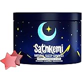 Satnkemi Sleep Gummies for Adults, Melatonin-Free Natural Sleep Aid with Valerian Root, L-Theanine, Magnesium & Passionflower, Star-Shaped Strawberry Gummies,Non-GMO, Gluten-Free Supplement, 60 Count