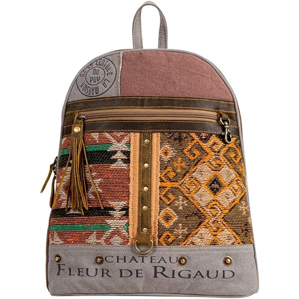 Amazon.com | Myra Bag Old Howard Upcycled Canvas Backpack S  display picture 1