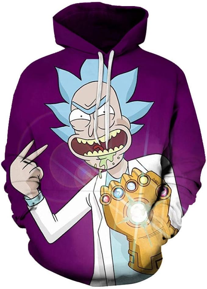 Rick Morty Sudadera con Capucha Hombres Mujeres 3D Imprimir Divertido Anime Cosplay Pullover Rick Morty Sudadera con Capucha Hombres Mujeres 3D Imprimir Divertido Anime Cosplay Pullover