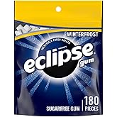 ECLIPSE Winterfrost Chewing Gum Sugar Free, Bulk, 180 Piece Bag, 8.8 oz | Cool winterfrost sugar free gum, refresh breath after meals, on commutes, study sessions, travel and busy days, lunch box