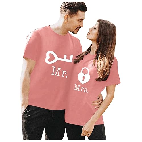 Valentine Graphic Tees Couple Shirts for Him and Her Couple Shirts