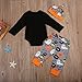 Unisex Baby Boys Girls Halloween Party Outfit Set Mama is My Boo! Bodysuit and Witch Pants with Hat (3-6M, Black)