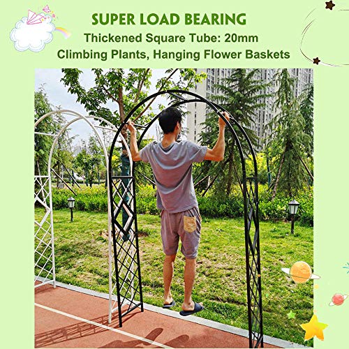 Outech 2,2 Mx 2,3 Mx 0,4 M Metallgartenbogen Rankgitter, Schwarzer, Weißer Rosenbogen, Starker, Langlebiger Torbogen… – Bild 5