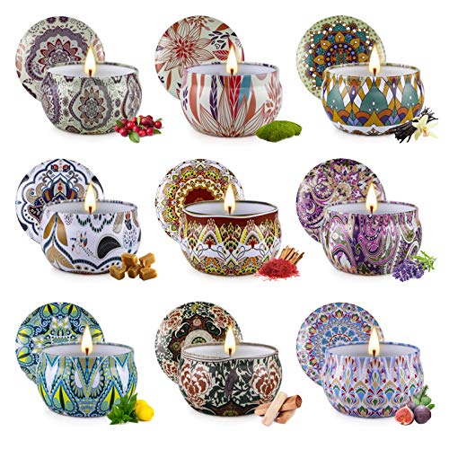 9 Pack Scented Candles Gifts for Women,240hour Long Lasting Soy Candles