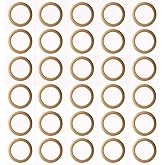 Penta Angel Wooden Rings 30Pcs 35mm Natural Unfinished Solid Wood Rings Smooth Wood Circles for DIY Craft Pendant Connectors Jewelry Making (35mm)