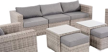 Lifestyle4living Gartenbank 3 Sitzer Aus Polyrattan Geflecht In Grau Inkl Kissen Die Loungebank Ist Wetterfest Ideal Fur Garten Terrasse Und Balkon Amazon De Kuche Haushalt
