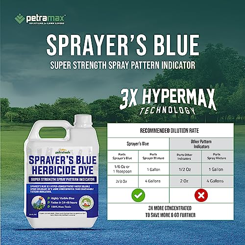 PetraTools Blue Herbicide Lawn Dye Super Strength Concentrate 3X More