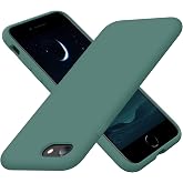 Cordking Designed for iPhone SE Case 2022/2020/iPhone 7/iPhone 8 Case | Silicone Ultra Slim Shockproof Protective Phone Case with [Soft Anti-Scratch Microfiber Lining], 4.7 inch, Midnight Green