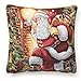 Violet Linen Decorative Christmas Santa Claus Design Tapestry, 18