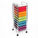 Seville Classics 10-Drawer Organizer Cart, Multi Color