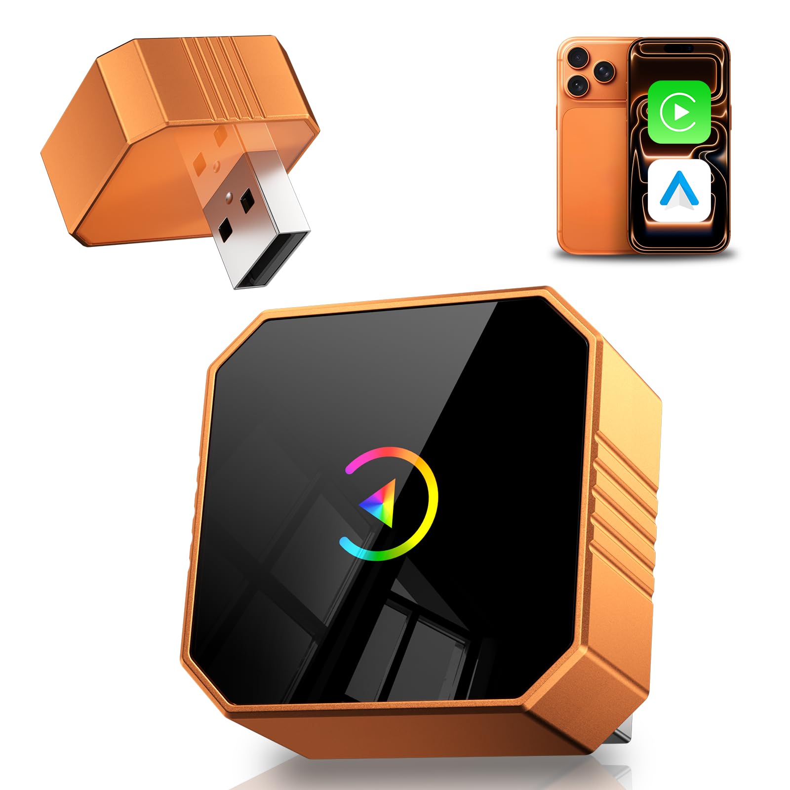 Photo 1 of 2026 Wireless CarPlay Adapter for iPhone, 2-in-1 Plug and Play Converts Wired to Wireless CarPlay Android Auto, Fast Auto-Connect, Zero Latency, Compact USB-C Design, for iOS iPhone