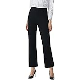 AFITNE Women's Yoga Dress Pants with Pockets High Waisted Pull On Straight Leg Cropped Pants Stretchy Work Ankle Pants