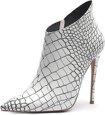 pointed white ankle boots