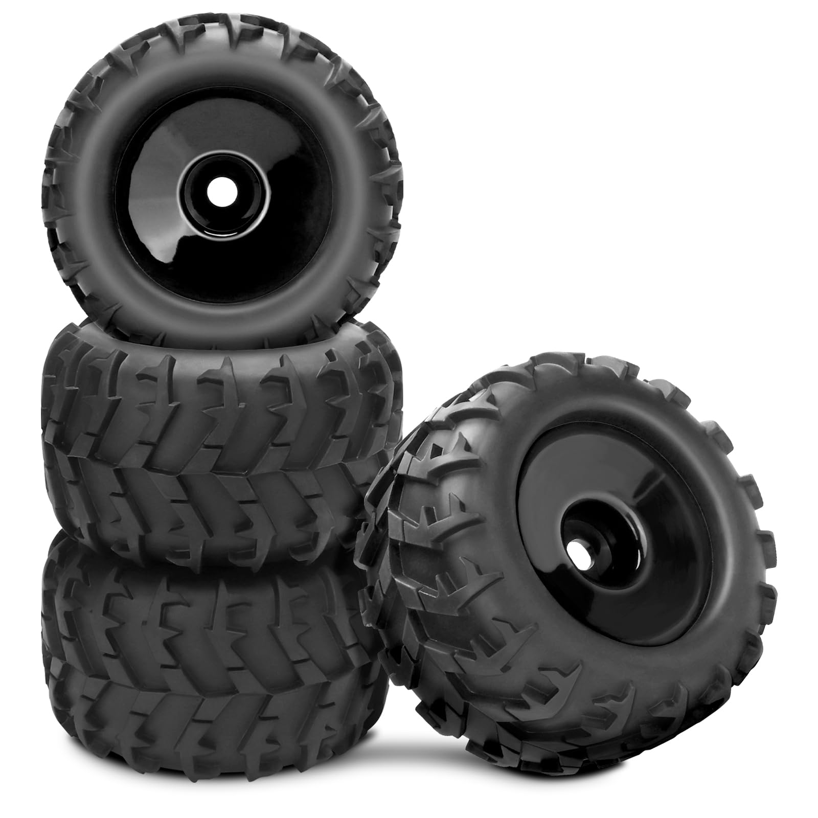 Photo 1 of 17mm Hex RC Wheel and Tires, daitoku 1/8 RC Off Road Racing Truck Tires and Wheels for Redcat Hsp Kyosho Hobao Hongnor Team Losi GM DHK HPI Traxxas Maxx E-Revo 2.0 3.3 Arrma Kraton Outcast 4-6S