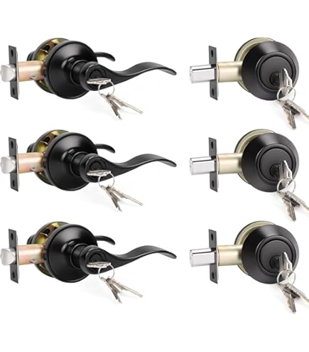 LOQRON Wave Style Door Lever Privacy Door Handle, 5 Pack Wholesale Keyless Interior Lever Reversible For Left/Right Handed For Bedroom, Bathroom - View #5