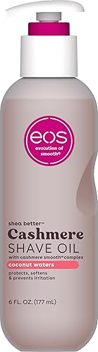 eos Cashmere Shave Oil – Coconut Waters, Moisturizing Shave Oil with Shea Butter & Glycerin, Helps Prevents Irritation & Razor Burn, Vegan, 6 fl oz - Amazon deal for $7.99
