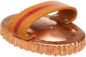 Kawell USA Oval Face Curry Comb Brush for Horse Grooming and Coat Care with Grip Handle