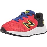 New Balance Kid's Fresh Foam Arishi V2 Bungee Running Shoe, Neo Flame/Black/Lemonade, 8.5 Wide Toddler