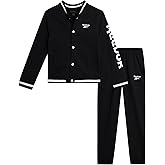 Reebok Boys' Active Tracksuit Set - 2 Piece Performance Fleece Varsity Jacket and Jogger Sweatpants for Boys (Sizes: 8-12)