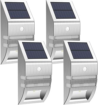 Paradise 4 Pack Solar Powered Led Accent Light Stainless Steel Amazon Com