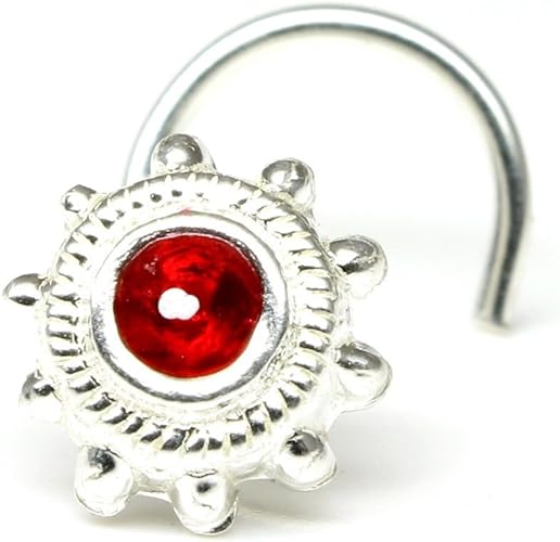 Karizma Jewels Silver Nose Stud Corkscrew Piercing Nose Ring L Bend 22g