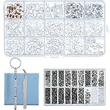 Sumind Eyeglass Repair Kit 150 Pairs Eyewear Nose Pads Set and 1000 Pieces Screws Nut Washer with Tweezers Screwdriver and Cleaning Cloth