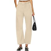 Lepunuo Womens Barrel Cargo Pants Casual Baggy Stretchy Elastic Waisted Wide Leg Jeans Y2k Streetwear with 6 Pockets