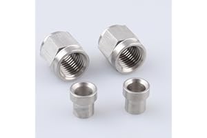 AC PERFORMANCE Stainless Steel Hardline Fitting -3 AN Female Tube Nut and Sleeve For 3/16" 4.76mm outer diameter alloy Tube Hose Line Fitting, Pack of 2
