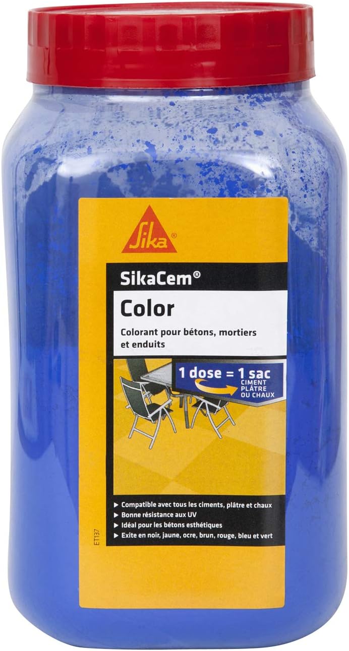 sikacim Color - Powdered Dye for Concrete Plaster and Lime, Blue, 73598, 700 g (Pack of 1)