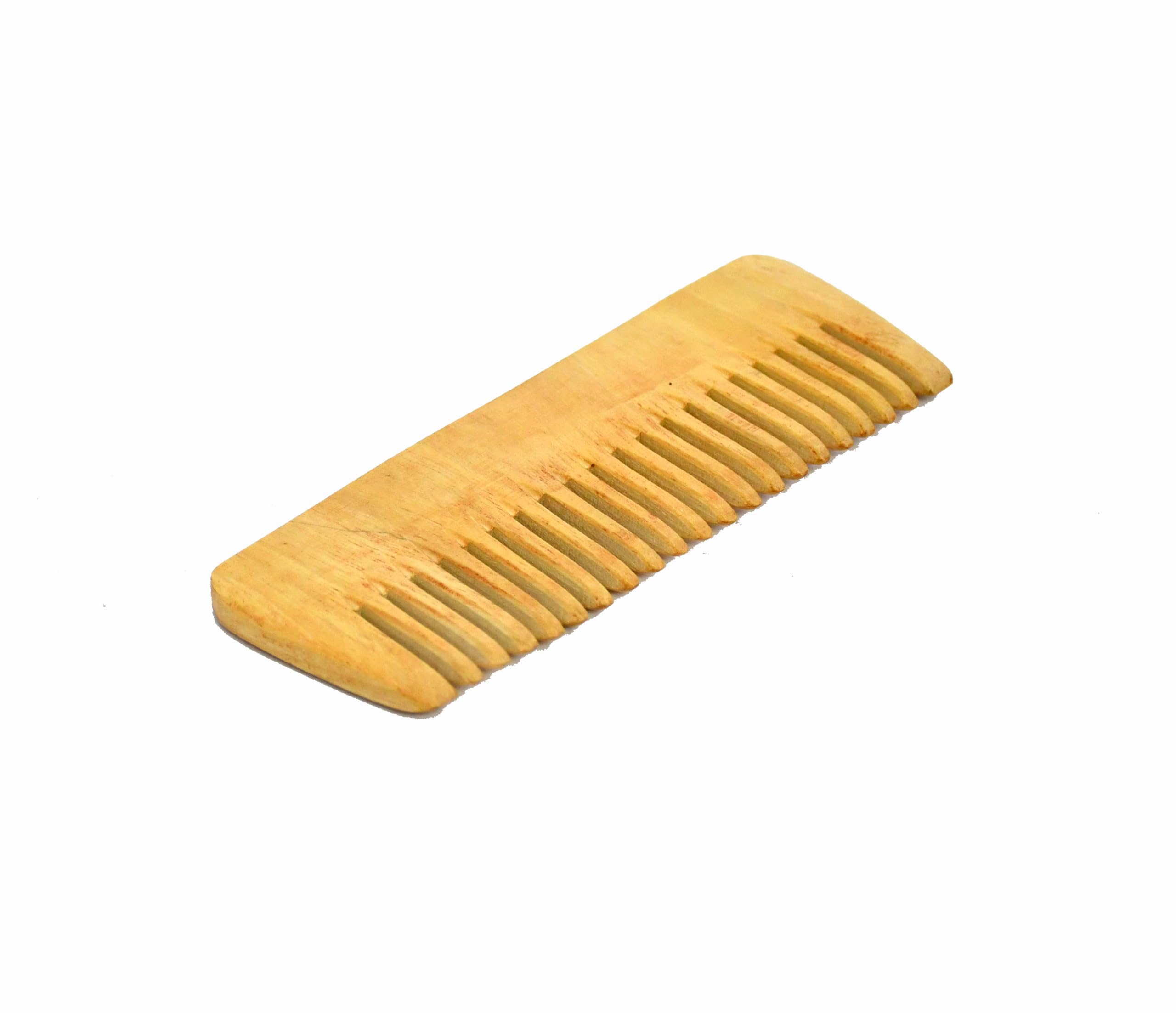 eSplanade Wooden Comb for Men & Women - Brown Sheesham Wood Handmade Anti-Static Head Hair, Beard, Moustache Comb with Free Carrying Pouch (Wide Shampoo Comb)