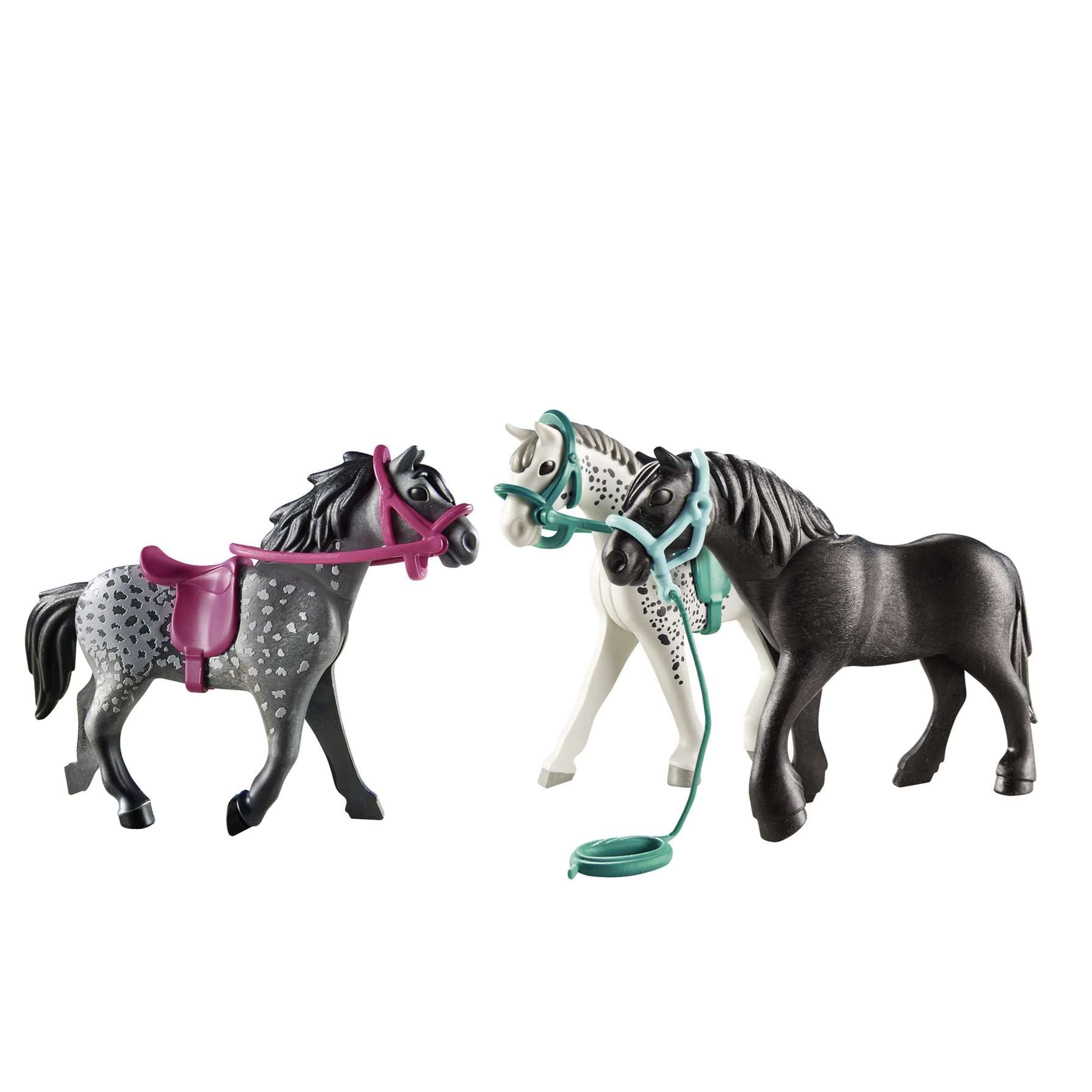 Playmobil 70999 Country Pony Farm Horse Trio, frisian, knabstrupper & andalusier Horse Toys, PlaySets Suitable for Children Ages 4+