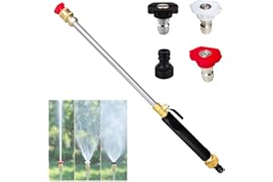 Garden Hose Nozzle High-Pressure Washer with 3 High-Pressure Nozzles, Jet Nozzle Power Washer for Garden Hose, 2026 Upgrade M