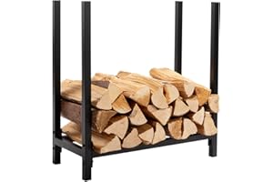 DOEWORKS Firewood Log Rack 2 FT Solid Firewood Storage Black Steel Firewood carrier Holder for indoor/outdoor Fireplace