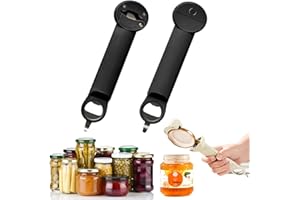 AIIONP Jar Opener, Multifunctional Retractable Bottle Opener, Adjustable Multifunctional Can Opener Jar Lid Gripper, Manual Jar Bottle Opener for Weak Hands, Senior Arthritis (Black)
