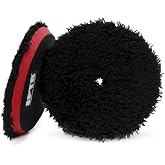 SPTA Microfiber Polishing Pad, 2Pcs 5Inch 125mm Pads Microfiber Cutting Disc Finishing Disc with Hook &amp; Loop Backing for Car Buffer Polisher Cutting Buffing Waxing and Polishing