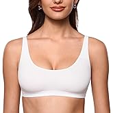 INLYRIC Women's Inbarely Soft Scoop Neck Bralette - Spaghetti Strap No Padding Unlined No Underwire Comfortable Sleep Bra