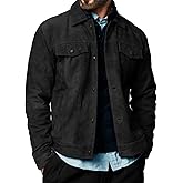 Men's Suede Leather Jacket Real Lambskin Suede Casual Leather Jackets For Men Suede Trucker Coat for Mens