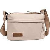 Crossbody Sling Bag Canvas Purse Small Shoulder Handbag 5 Pocket Casual Travel Messenger Hobo Bag Phone Satchel Backpack