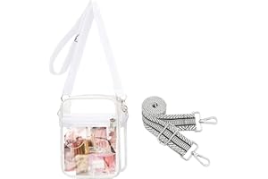 WEDDINGHELPER Clear Crossbody Bag, Clear Bag Stadium Approved, Clear Bag for Concerts