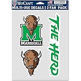 WinCraft Marshall Thundering Herd 3 Fan Pack Decals