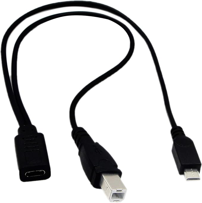SinLoon USB C Printer Cable Typec Y Splitter Mirco USB