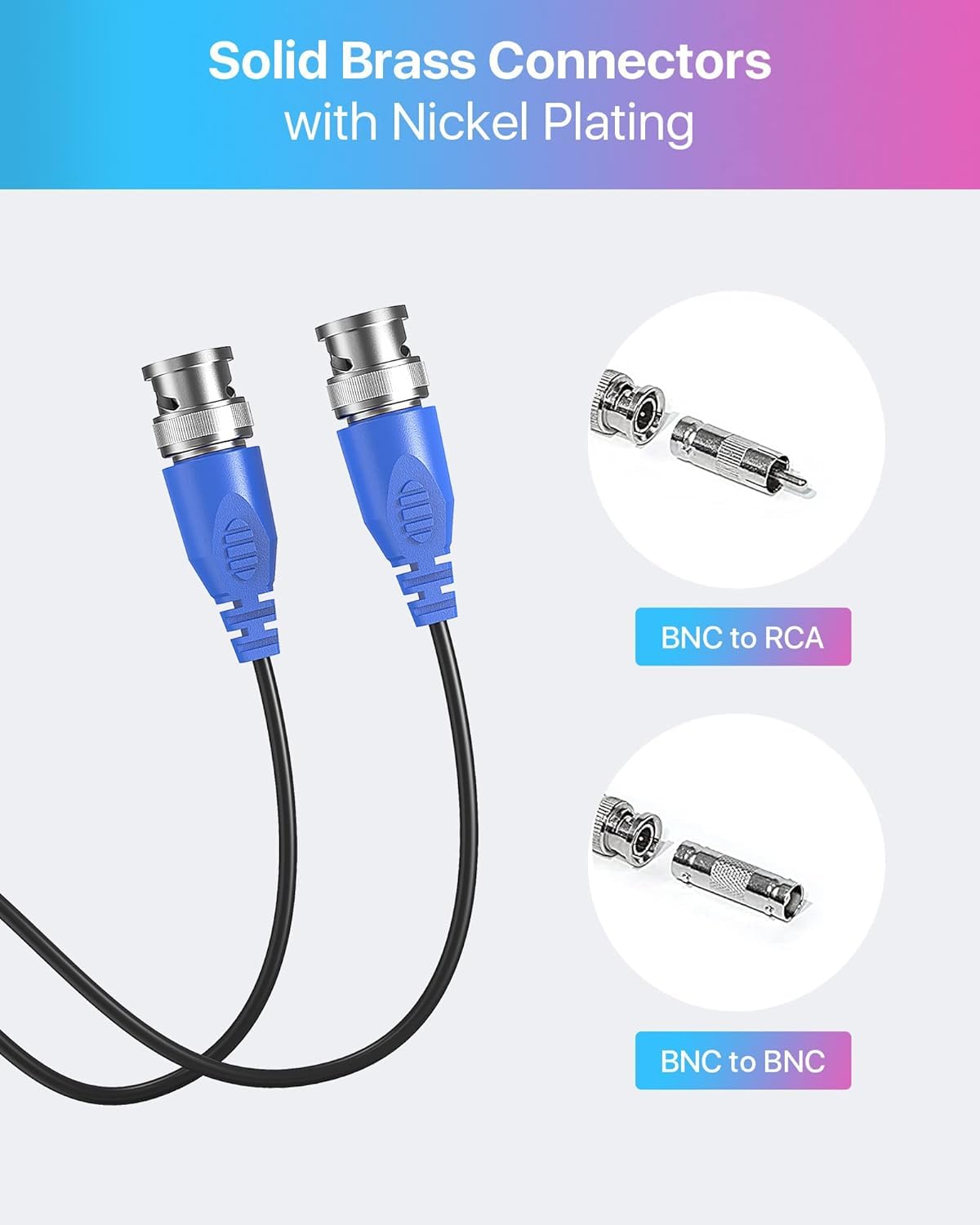 ZOSI 100ft(30M) All-in-One CCTV Video Power Cables,BNC Extension Security Wire Cord for 2MP,1080P,960H,960P,720P Video Surveillance Camera DVR System with BNC RCA Connector