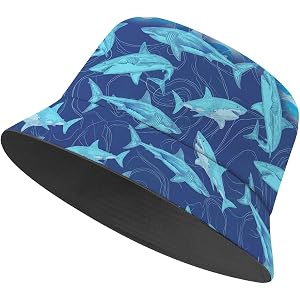 Amasnay Funny Bucket Hat Cotton Double-Side-Wear Reversible Sun Hat for Women Men, Summer Vacation Travel Beach Fisherman Hat