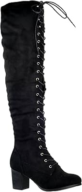 black chunky lace up boots
