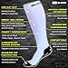BLITZU Compression Socks 20-30mmHg for Men & Women Best Recovery Performance Stockings for Running, Medical, Athletic, Edema, Diabetic, Varicose Veins, Travel, Pregnancy, Relief Shin Splint L White