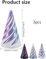 WPNCYK 3pcs Impossible Cone Spiral Fidget Toy 3D Printed Steampunk Anxiety view 2