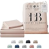 Luxury Bamboo Market | King Size Bed Sheet Set | 100% Viscose Made from Bamboo | Organically Grown | Ultra Soft | Cooling Sheets for Hot Sleepers | 17" Deep Pocket [Vintage Pink]
