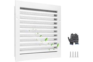 FLOWILD 10" x 10" Gable Vent Aluminum Alloy Wall Vent with Screen, Stylish Louvered Vents for Effective Attic, Shed, Garage Ventilation, Ideal for Shed/Attic/Garage - Vent Opening: 8" x 8", White