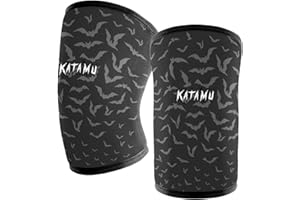 Katamu Premium Weightlifting, Powerlifting, Squats, Athletic and Fitness Knee Support Sleeve | Knee Sleeve for Men and Women | Batman, XXL