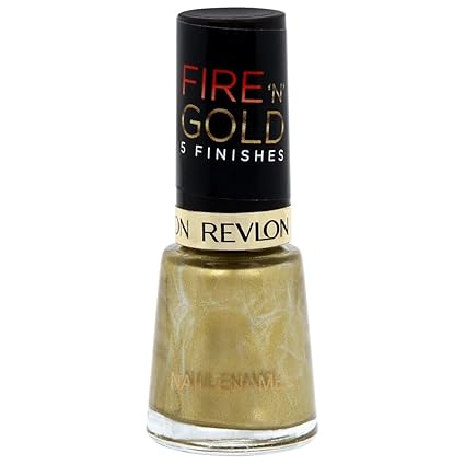 Revlon Womens Fire 'N' Gold 5 Finishes Nail Enamel, Gold Shine, 8 ml